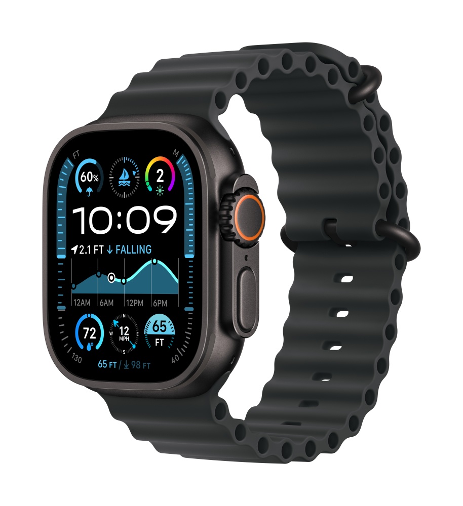Apple Watch Ultra2 v2 Cellular 49mm Black Titanium Case with Black Ocean Band T1