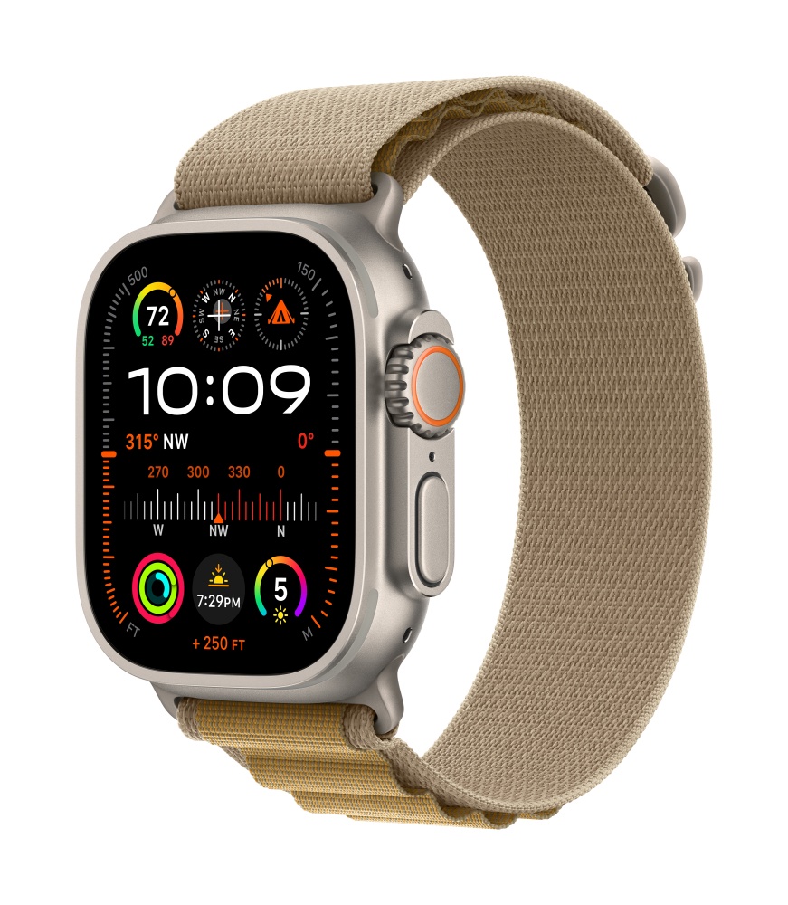 Apple Watch Ultra2 v2 Cellular 49mm Natural Titanium Case with Tan Alpine Loop L T1